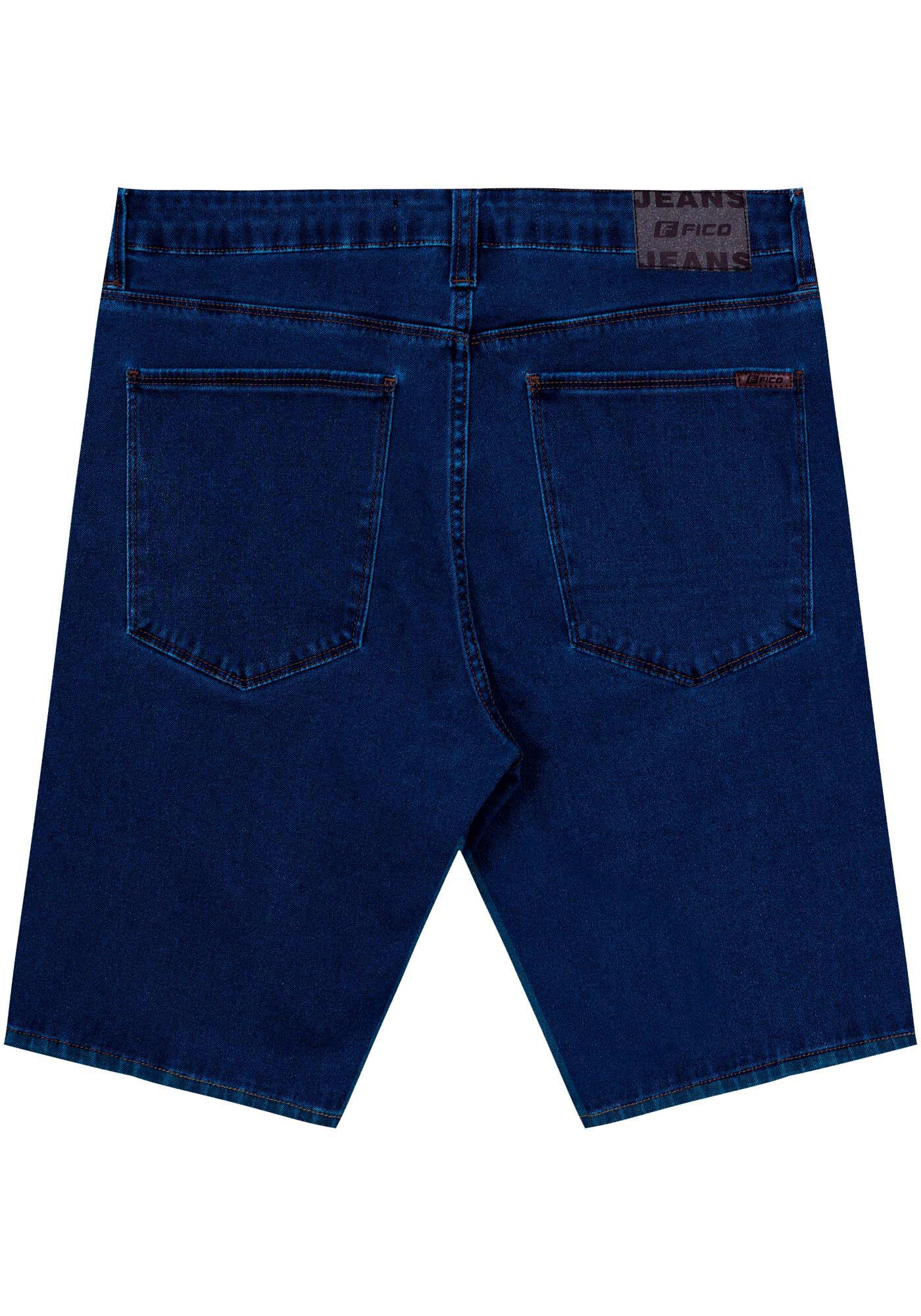 Bermuda Jeans Reta B&aacute;sica Com Elastano E Bolsos, JEANS, large.