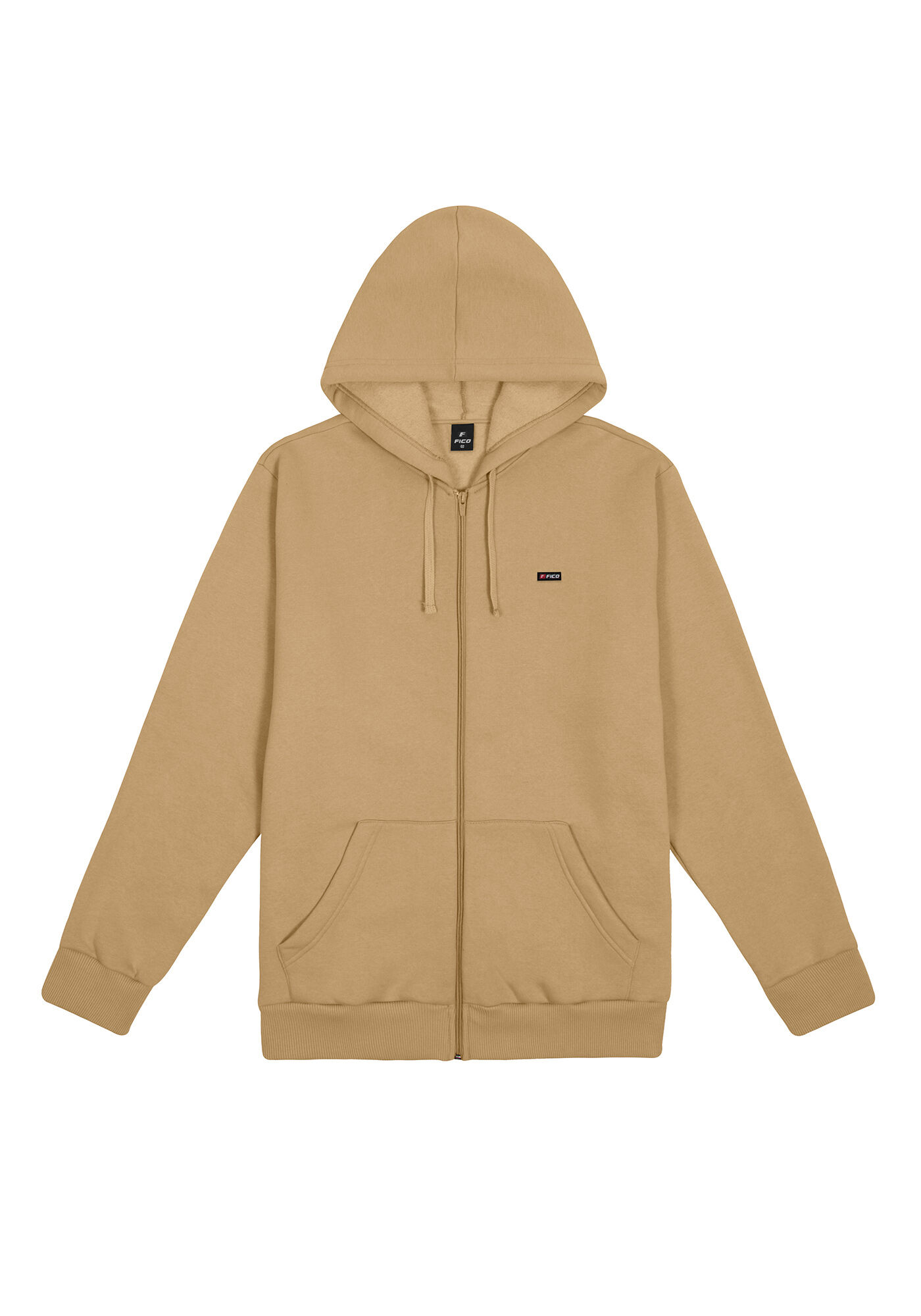 Jaqueta Plus Size B&aacute;sica em Moletom com Capuz, BEGE SERGE, large.