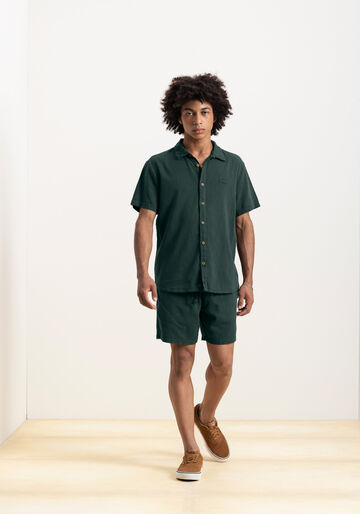 Shorts Juvenil Com Ajuste Frontal Em Tecido Plano, VERDE AVIATION. Shorts Juvenil Com Ajuste Frontal Em Tecido Plano, VERDE AVIATION, large.