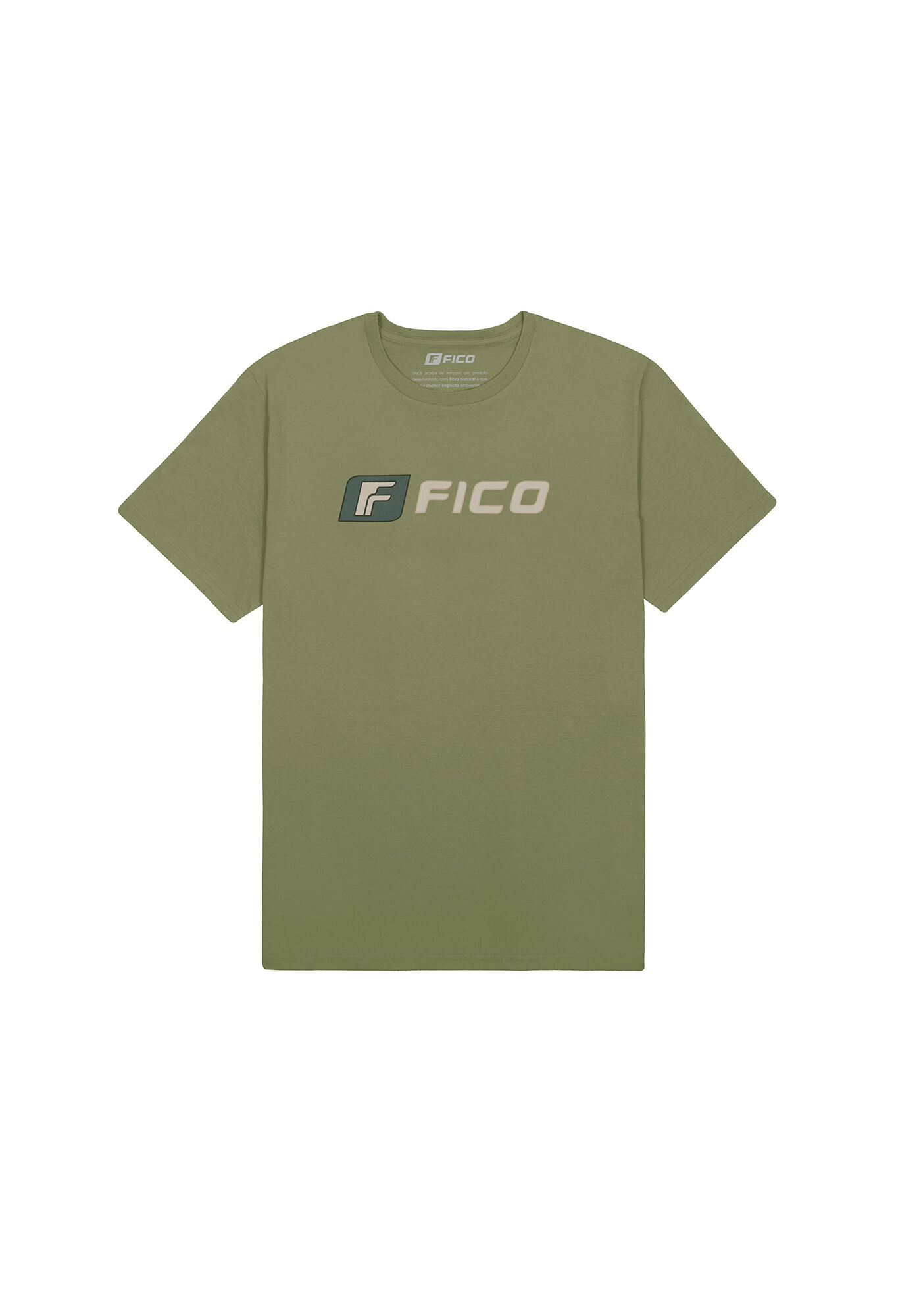 Camiseta De Mangas Curtas Com Estampa Em Meia Malha Penteada, VERDE CORAL, large.