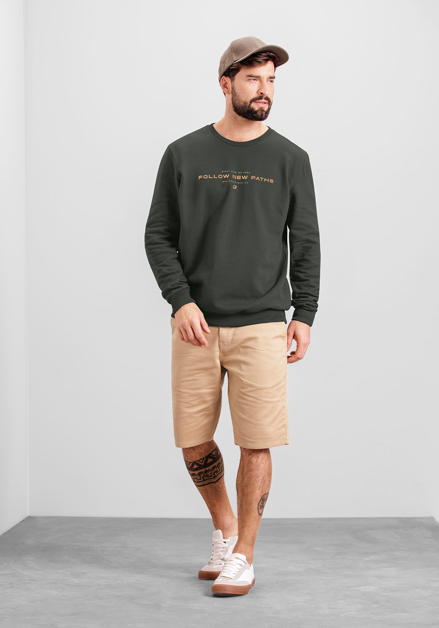 Blus&atilde;o Masculino em Moletom Felpado com Estampa, VERDE FURIA, large.