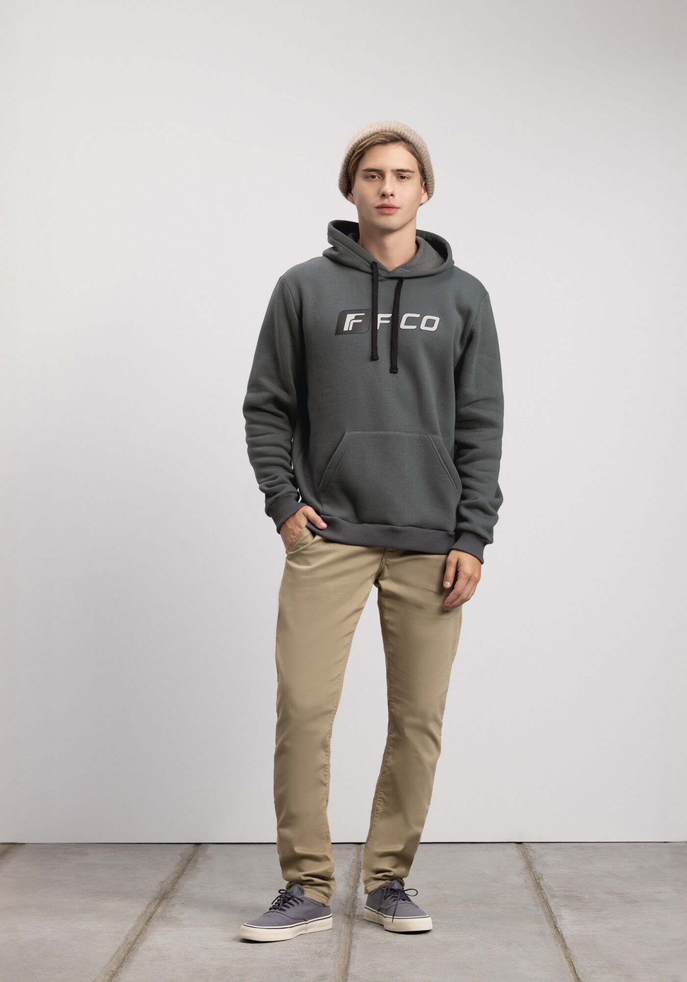 Blus&atilde;o Com Capuz E Bolsos Em Moletom Peluciado, CINZA NIGHTCALL, large.