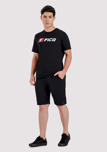 Bermuda Juvenil em Moletom com Bolsos, PRETO REATIVO. Bermuda Juvenil em Moletom com Bolsos, PRETO REATIVO, large.