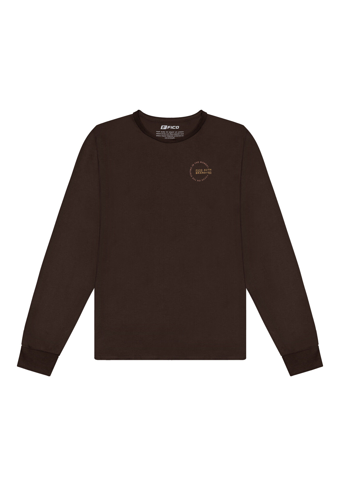 Camiseta B&aacute;sica De Mangas Longas Em Meia Malha Peletizada, MARROM EGGPLANT, large.