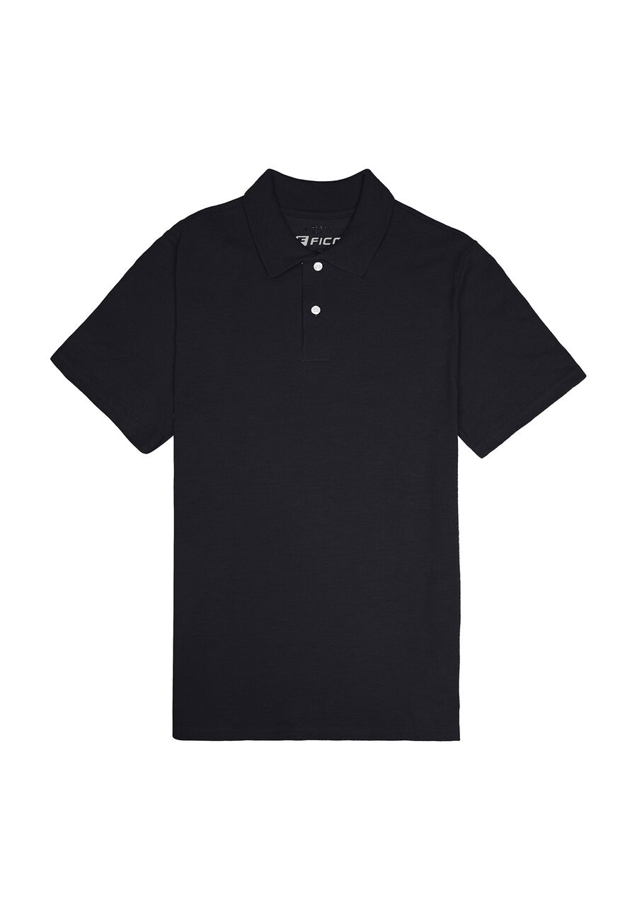 Camisa Polo Básica Malha Piquet, PRETO REATIVO. Camisa Polo Básica Malha Piquet, PRETO REATIVO, large.