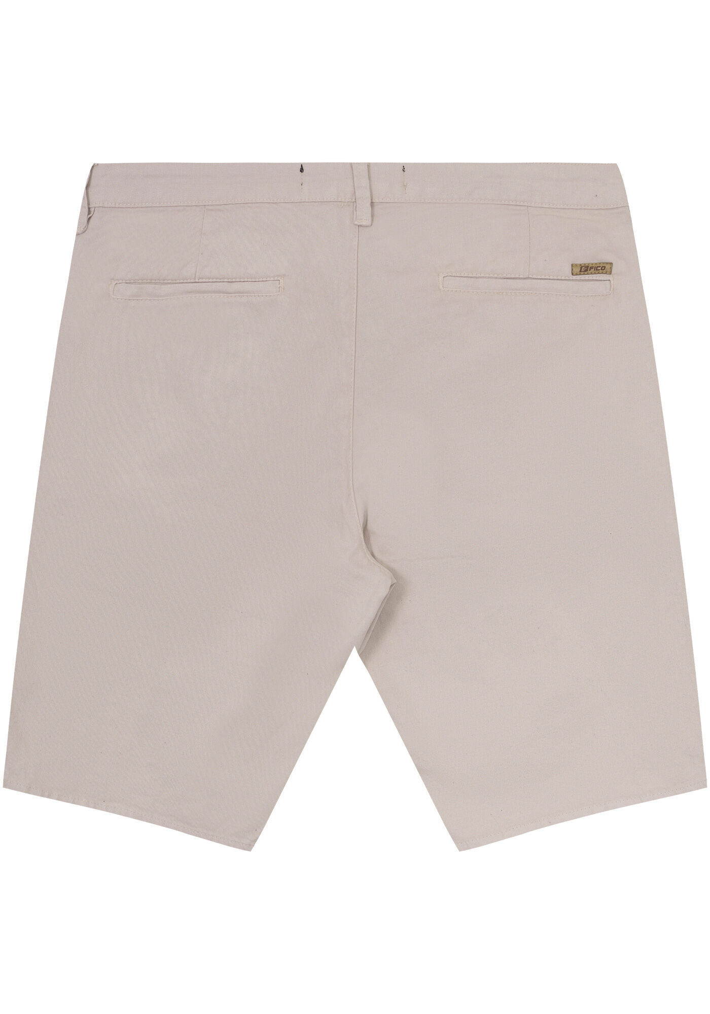 Bermuda Reta Com Bolsos E Passantes Em Sarja Com Elastano, BEGE GELO, large.