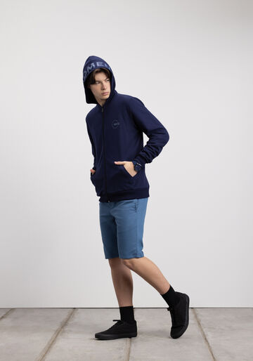 Jaqueta Juvenil Em Moletom Felpado Com Capuz E Estampa Local, MARINHO ACTION. Jaqueta Juvenil Em Moletom Felpado Com Capuz E Estampa Local, MARINHO ACTION, large.