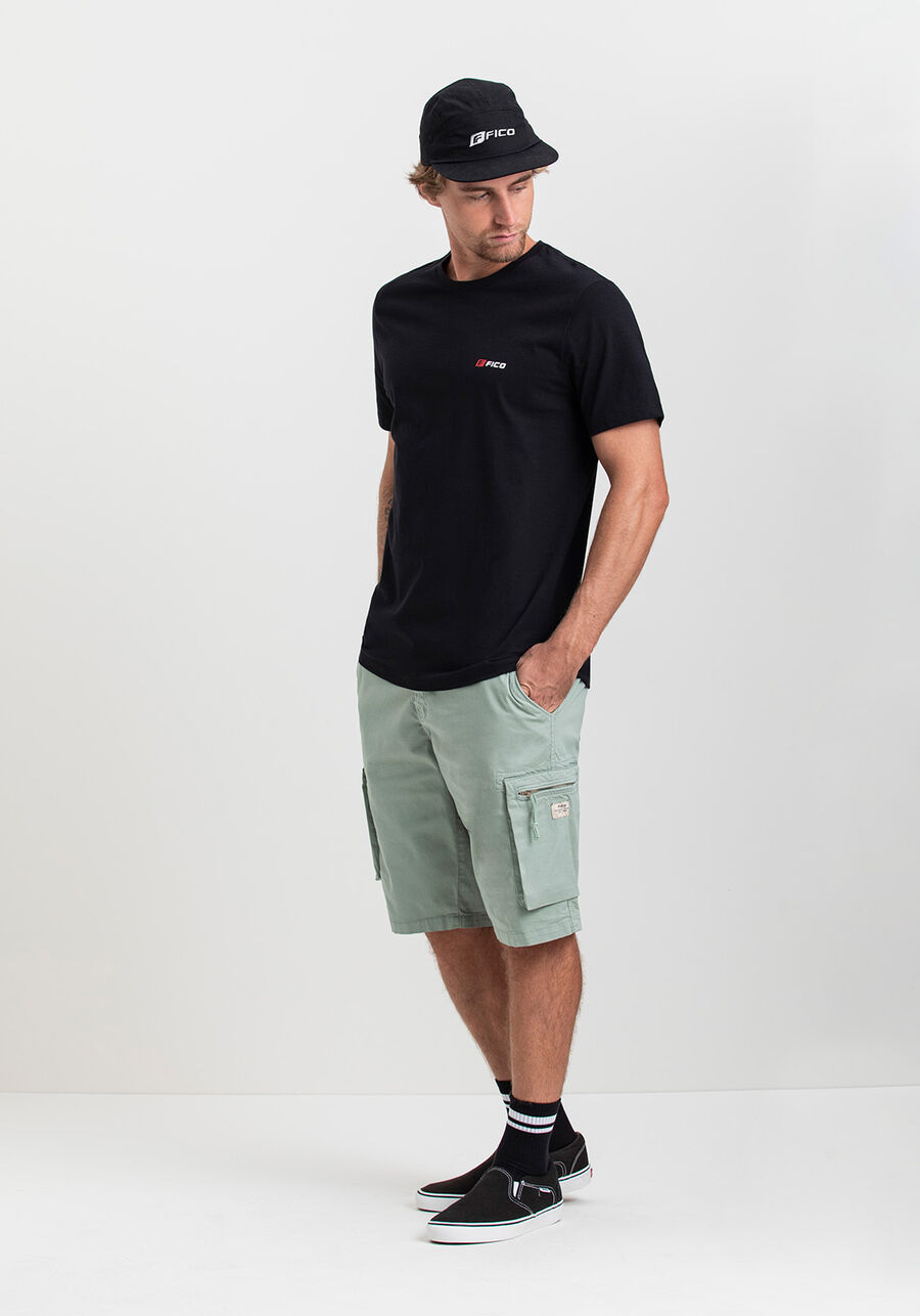 Camiseta Masculina em Malha Fico Legacy, PRETO REATIVO. Camiseta Masculina em Malha Fico Legacy, PRETO REATIVO, large.