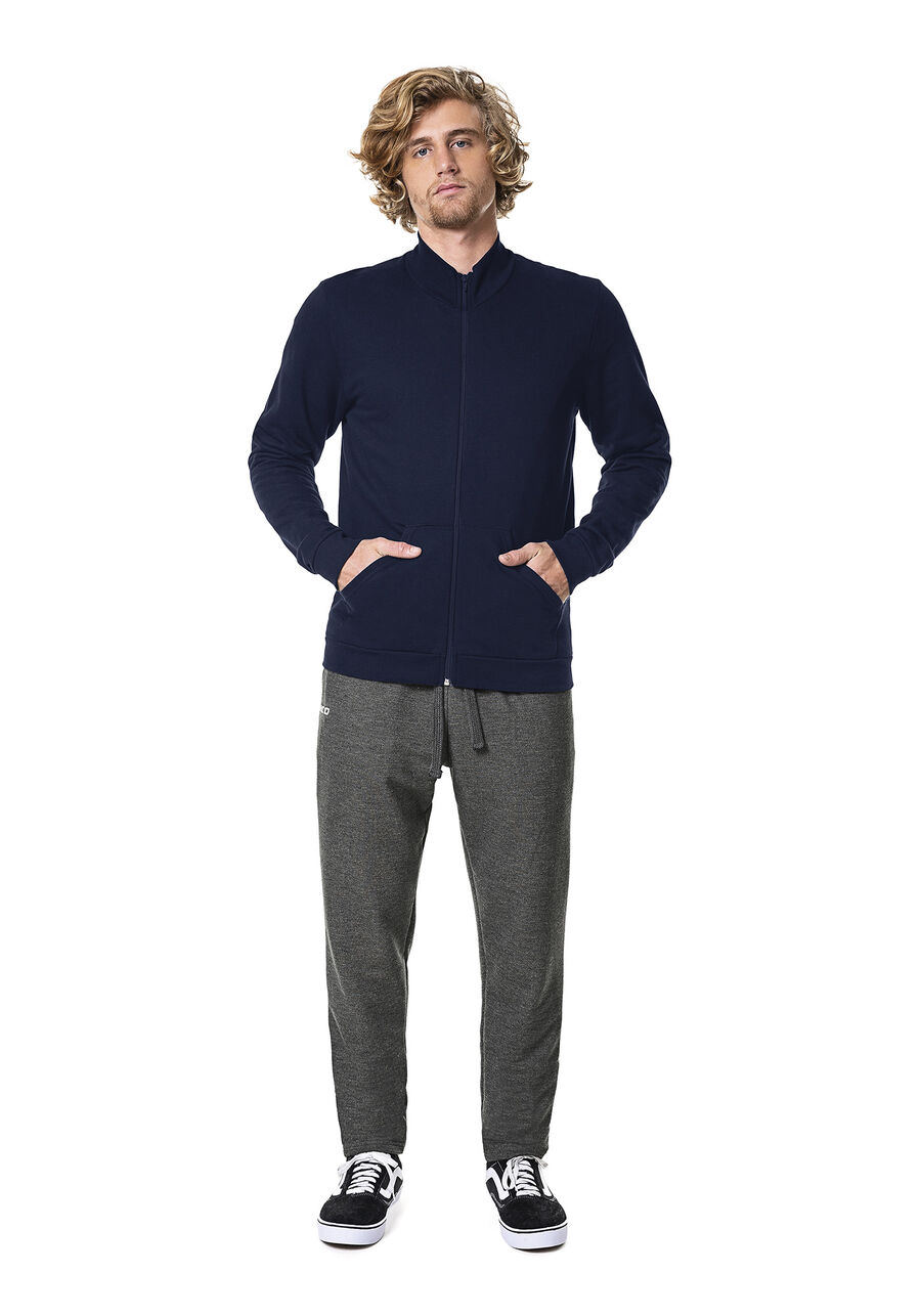 Jaqueta Masculina em Moletom Felpado Básica, MARINHO ACTION. Jaqueta Masculina em Moletom Felpado Básica, MARINHO ACTION, large.
