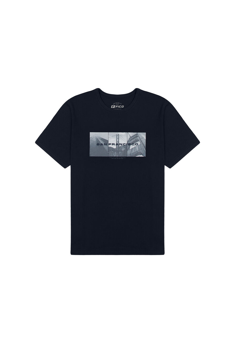 Camiseta Masculina com Estampa San Francisco, MARINHO IMPERIO. Camiseta Masculina com Estampa San Francisco, MARINHO IMPERIO, large.