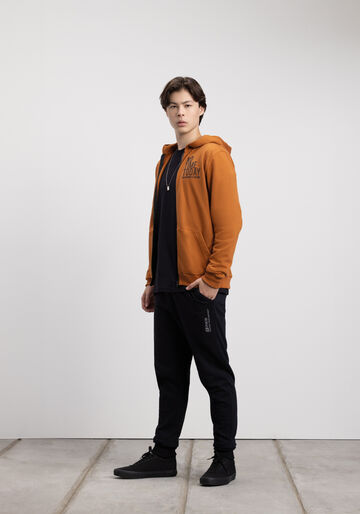 Jaqueta Juvenil Com Capuz E Recortes Laterais Em Moletom, LARANJA ADVENTURE. Jaqueta Juvenil Com Capuz E Recortes Laterais Em Moletom, LARANJA ADVENTURE, large.