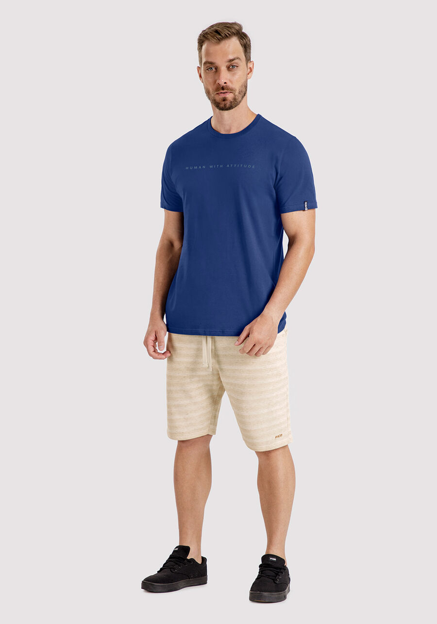 Camiseta Masculina em Meia Malha com Manga Curta, MARINHO INLE. Camiseta Masculina em Meia Malha com Manga Curta, MARINHO INLE, large.