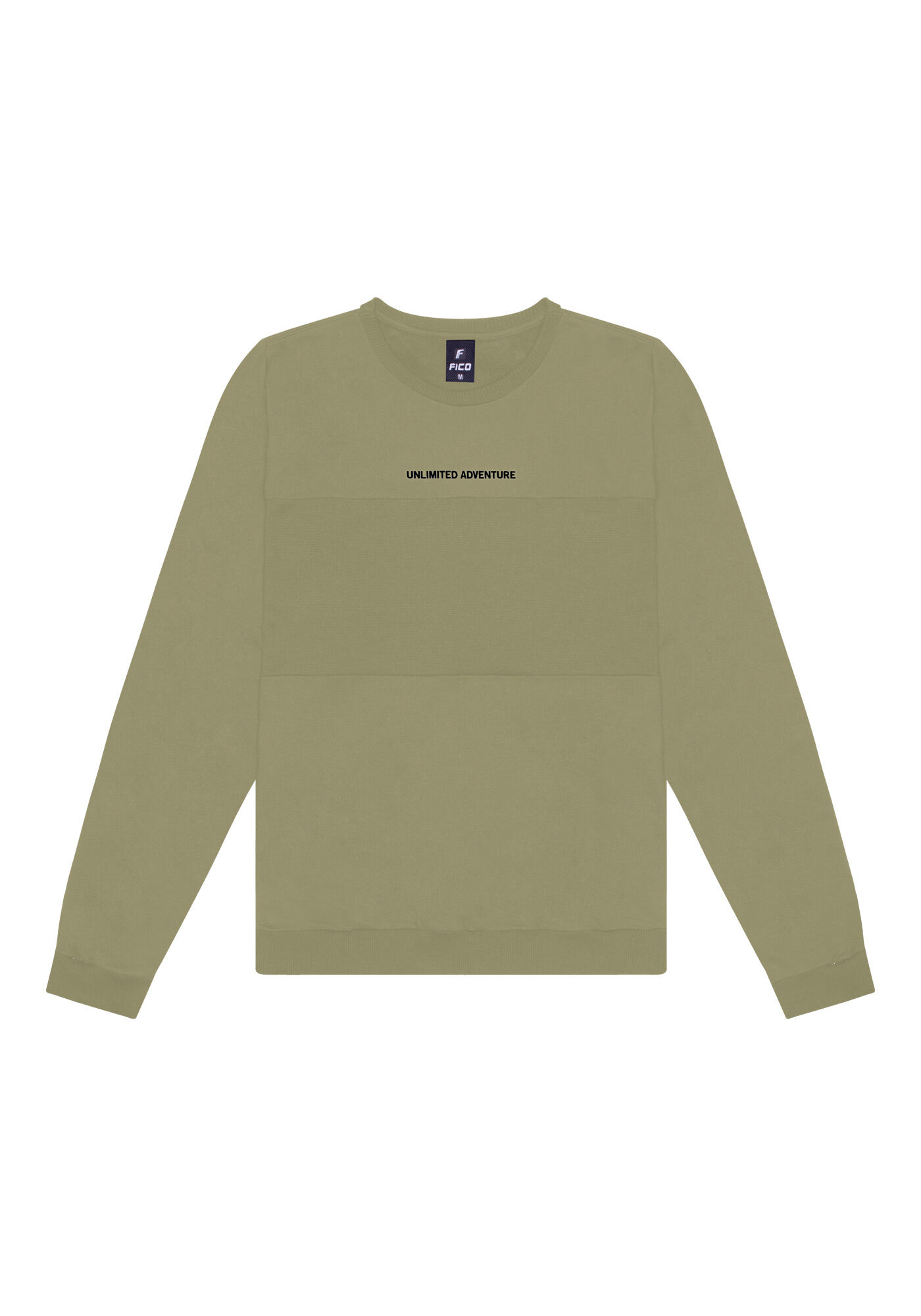 Blus&atilde;o Com Recorte E Gola Redonda Em Moletom Felpado, VERDE EUCALIPTO, large.