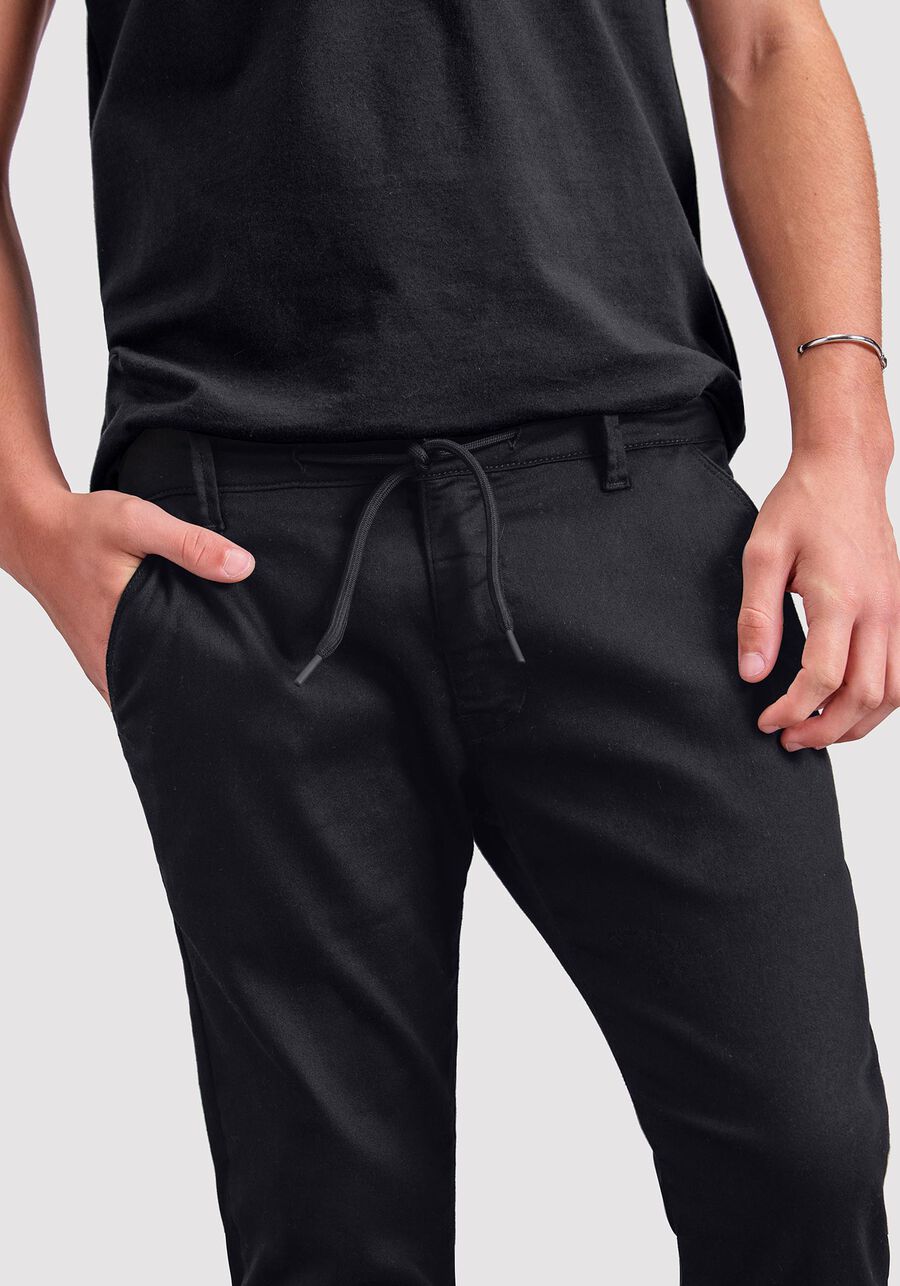 Calça Sarja Juvenil Slim Não Desbota, PRETO REATIVO, large.