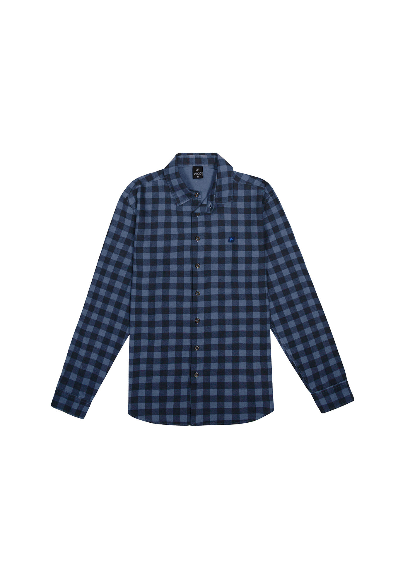 Camisa Masculina em Flanela Xadrez, AZUL SEED, large.