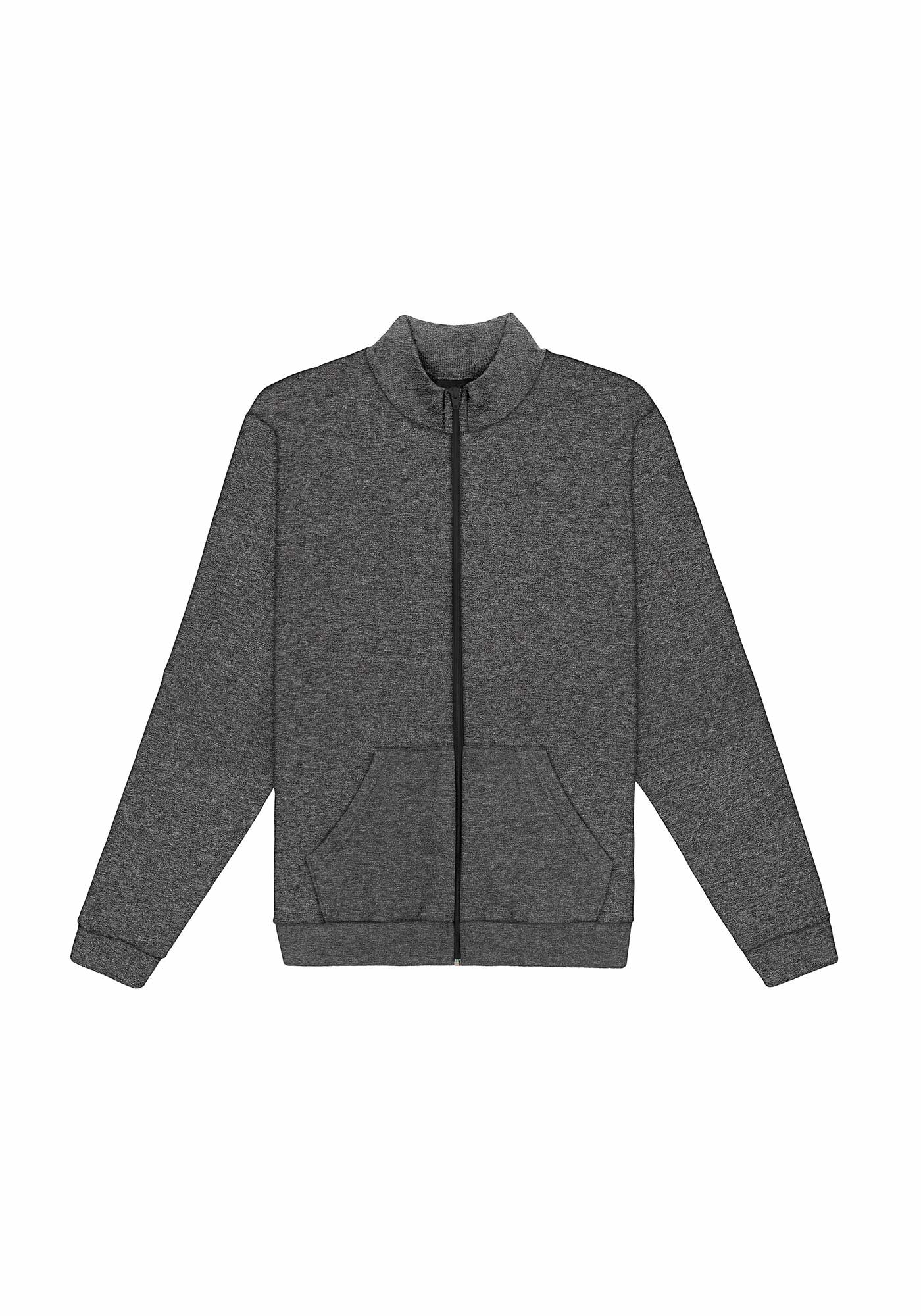 Jaqueta Masculina em Moletom Felpado B&aacute;sica, MESCLA ESCURO, large.