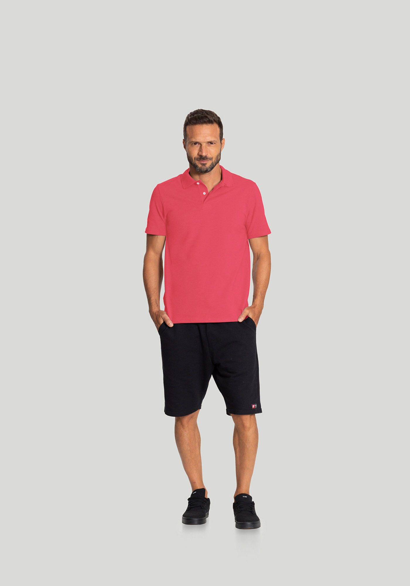 Camisa Polo B&aacute;sica Malha Piquet, SALMAO LOBSTER, large.