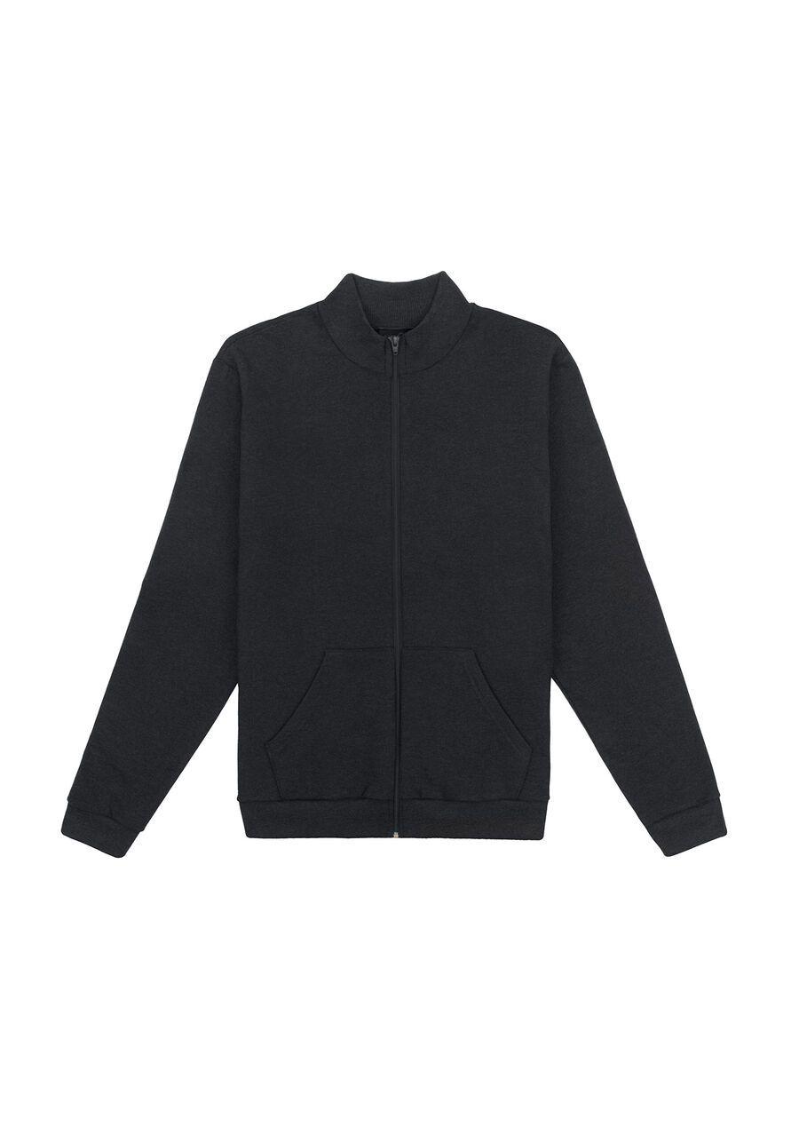 Jaqueta Masculina em Moletom Felpado Básica, GRAFITE. Jaqueta Masculina em Moletom Felpado Básica, GRAFITE, large.