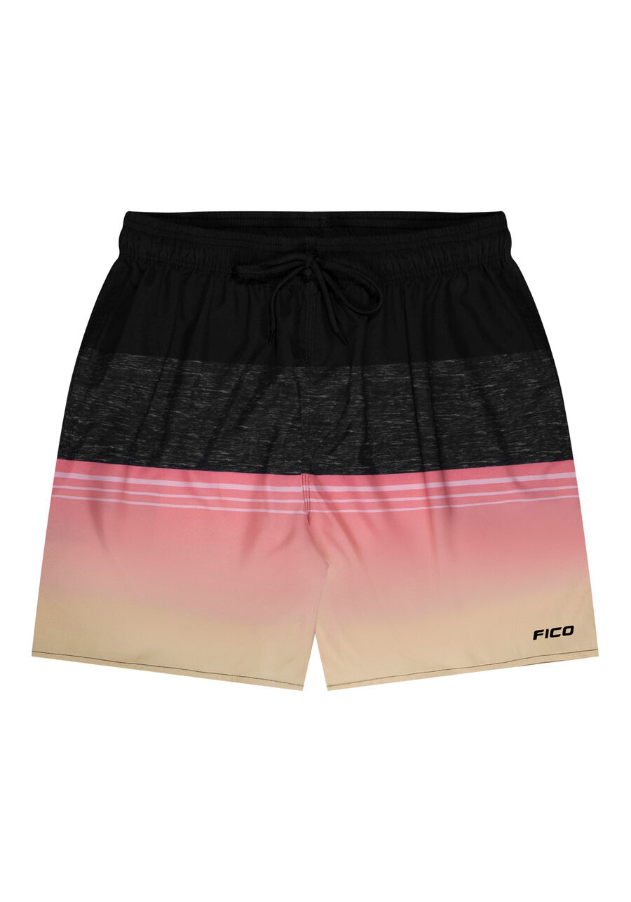 Shorts Masculino Estampado Com Bolsos E Cadarço, LARANJA BRIGHT. Shorts Masculino Estampado Com Bolsos E Cadarço, LARANJA BRIGHT, large.