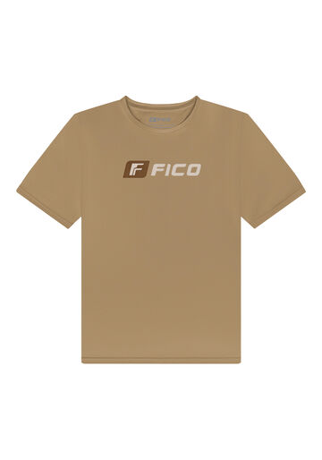 Camiseta De Mangas Curtas Com Estampa Em Meia Malha Penteada, BEGE MACCHIATO. Camiseta De Mangas Curtas Com Estampa Em Meia Malha Penteada, BEGE MACCHIATO, large.