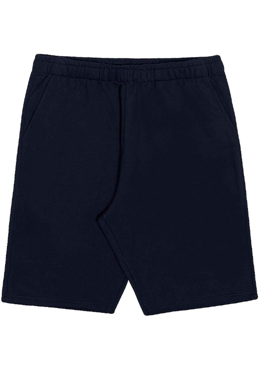Bermuda Masculina Básica em Moletom com Bolso, MARINHO IMPERIO. Bermuda Masculina Básica em Moletom com Bolso, MARINHO IMPERIO, large.