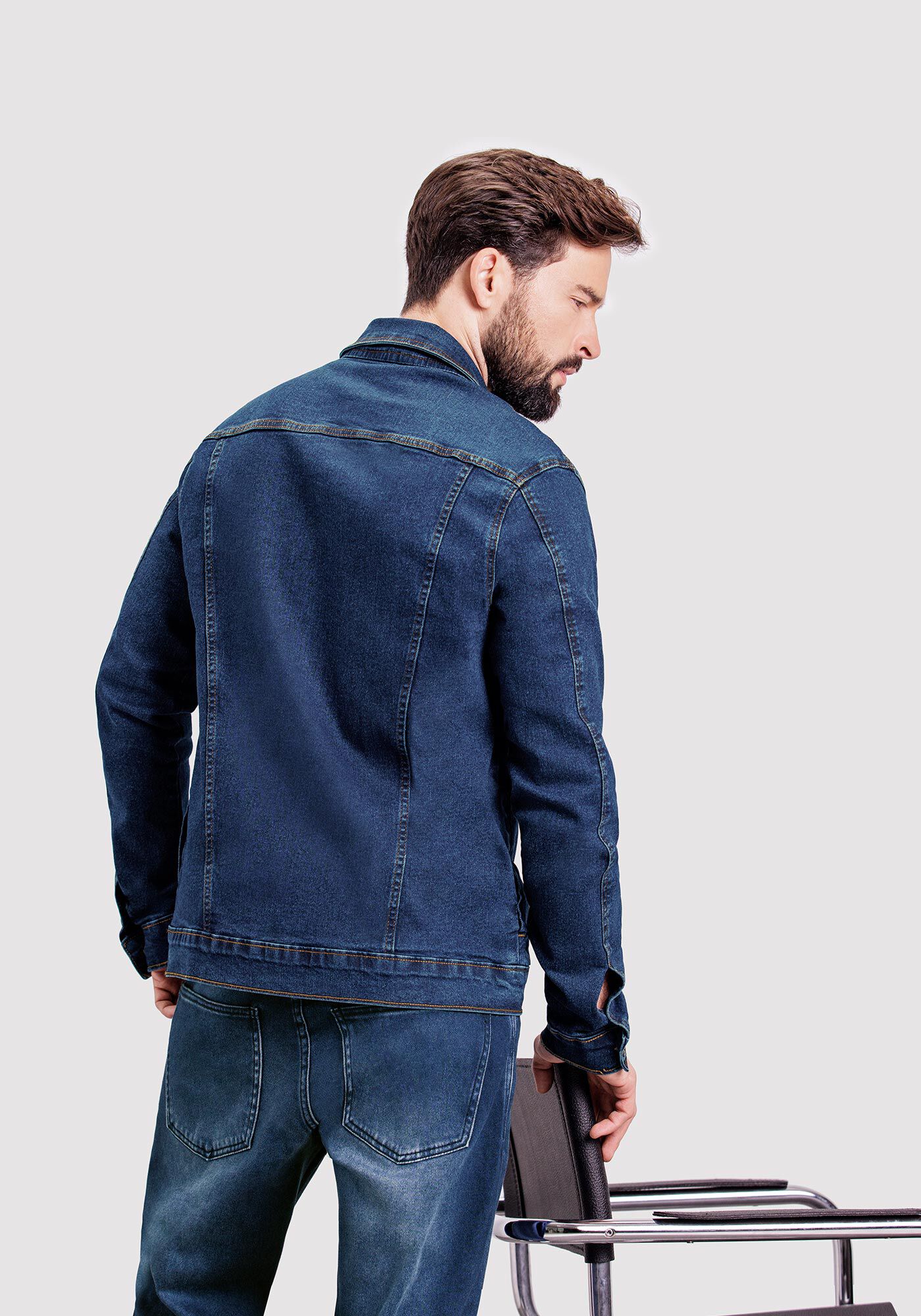 Jaqueta Jeans Masculina com Elastano, JEANS, large.