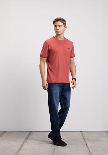 Camiseta Básica Com Retilínea Em Meia Malha Penteada, ROSA ASTRO. Camiseta Básica Com Retilínea Em Meia Malha Penteada, ROSA ASTRO, large.