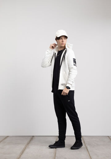 Jaqueta Juvenil Com Capuz E Estampa Local Em Moletom, BRANCO OFF WHITE. Jaqueta Juvenil Com Capuz E Estampa Local Em Moletom, BRANCO OFF WHITE, large.