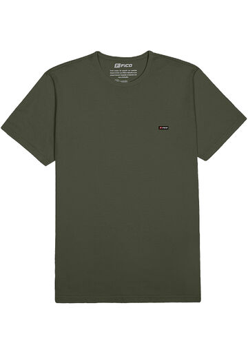 Camiseta Básica De Mangas Curtas Em Meia Malha Penteada, VERDE HEIR. Camiseta Básica De Mangas Curtas Em Meia Malha Penteada, VERDE HEIR, large.