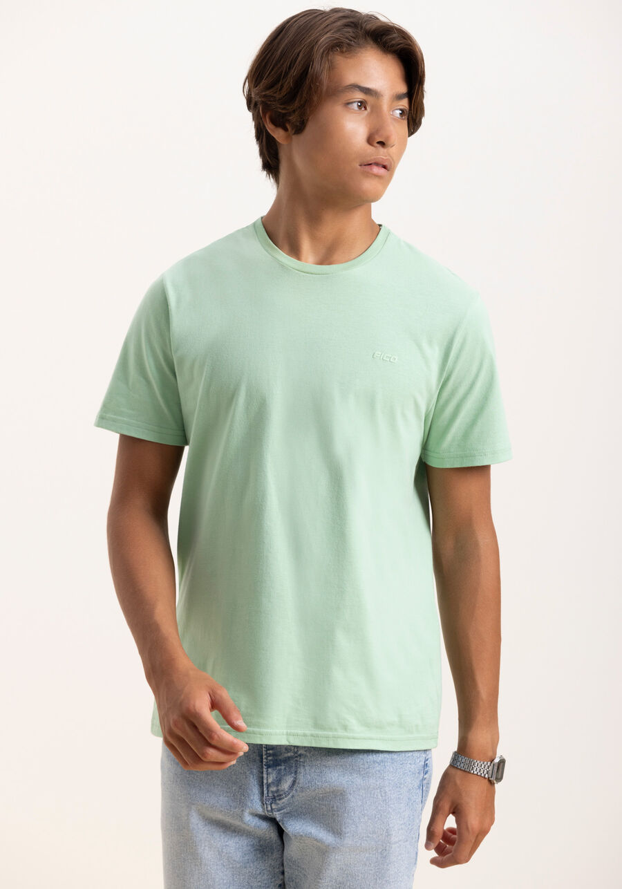 Camiseta Básica De Mangas Curtas Juvenil Em Algodão Penteado, VERDE PETIT. Camiseta Básica De Mangas Curtas Juvenil Em Algodão Penteado, VERDE PETIT, large.