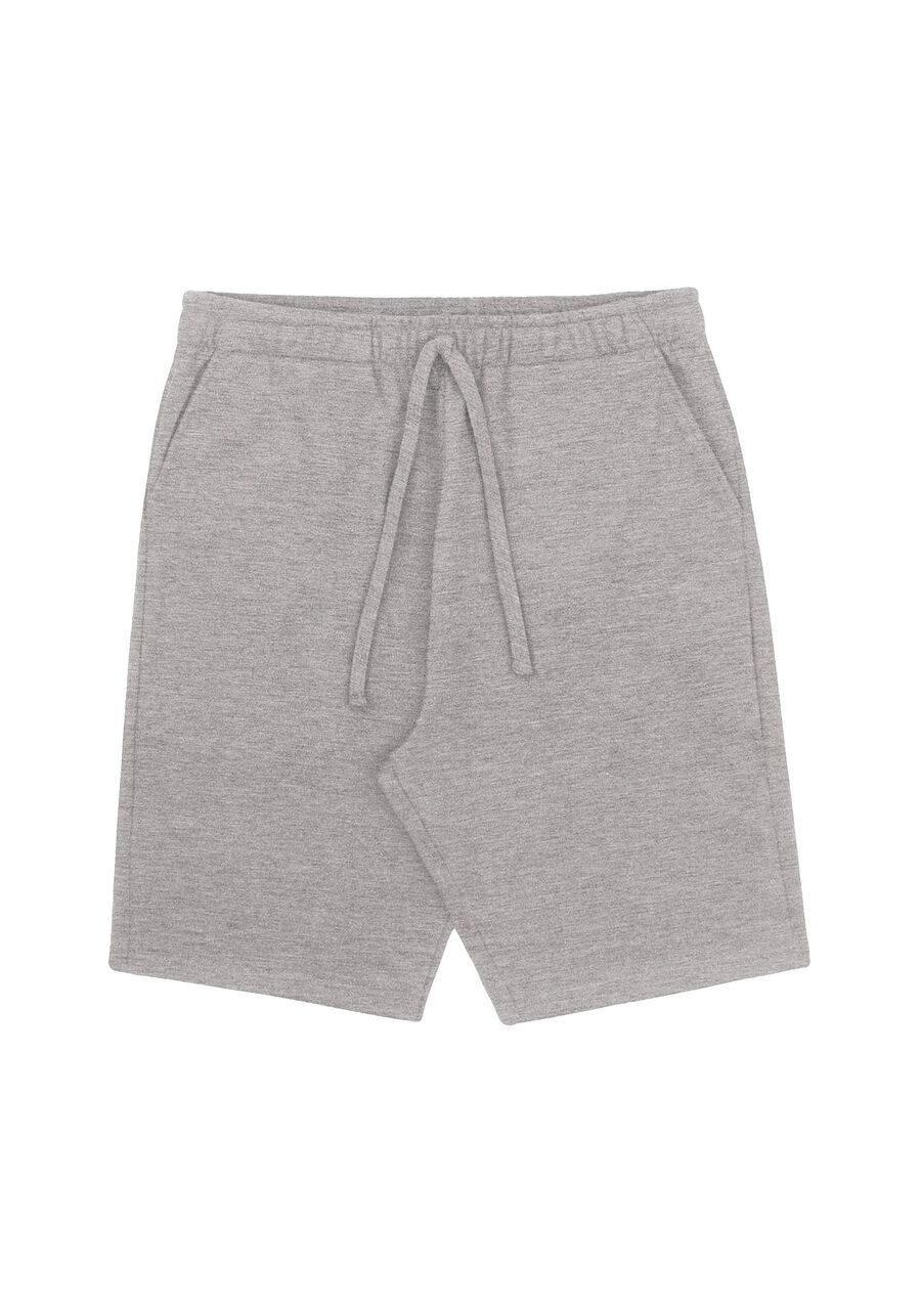 Bermuda Masculina em Moletom Básica, MESCLA MEDIO. Bermuda Masculina em Moletom Básica, MESCLA MEDIO, large.