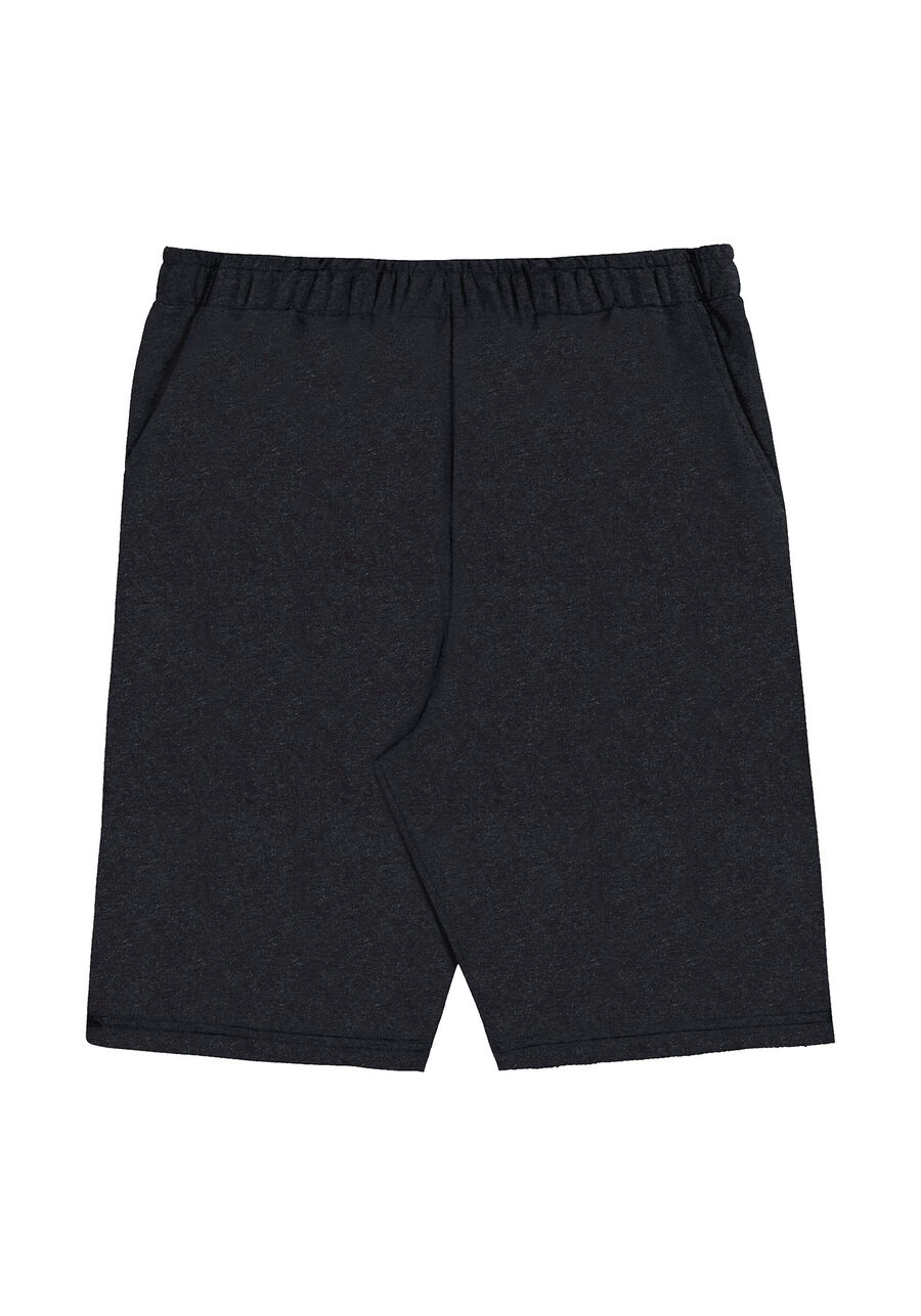 Bermuda Masculina Básica em Moletom com Bolso, GRAFITE. Bermuda Masculina Básica em Moletom com Bolso, GRAFITE, large.
