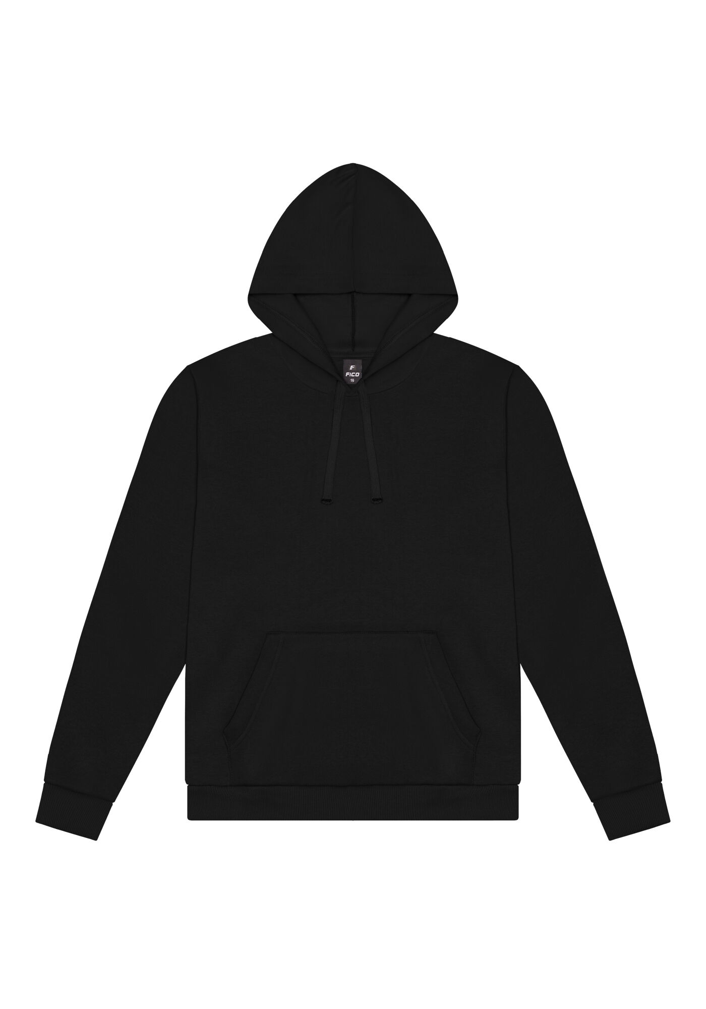 Blus&atilde;o B&aacute;sico Com Capuz Em Moletom Felpado De Algod&atilde;o, PRETO REATIVO, large.