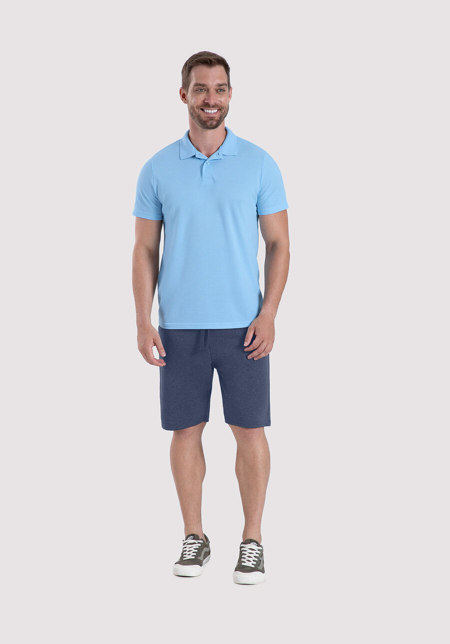 Camisa Polo Básica Malha Piquet, AZUL BRIGHT. Camisa Polo Básica Malha Piquet, AZUL BRIGHT, large.