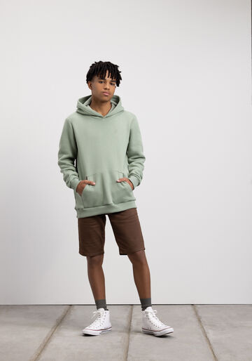 Blusão De Moletom Juvenil Com Bolsos E Capuz, VERDE CHIARO. Blusão De Moletom Juvenil Com Bolsos E Capuz, VERDE CHIARO, large.