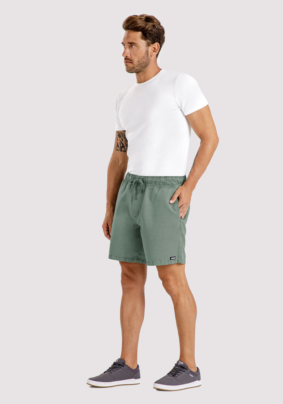 Shorts Sarja Masculino Jogger Estonado, VERDE PANTANO. Shorts Sarja Masculino Jogger Estonado, VERDE PANTANO, large.