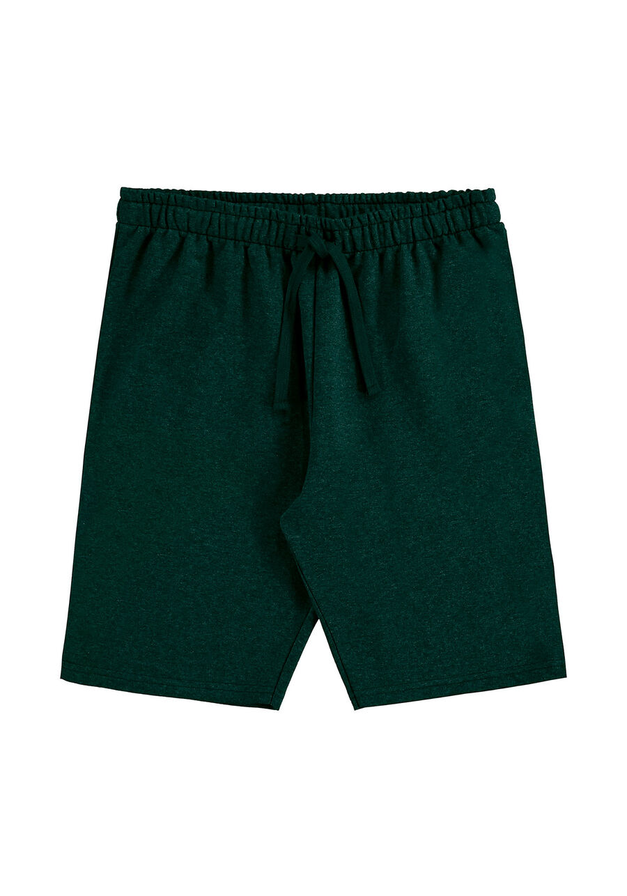 Bermuda Básica em Moletom Adulto, VERDE FURIA. Bermuda Básica em Moletom Adulto, VERDE FURIA, large.