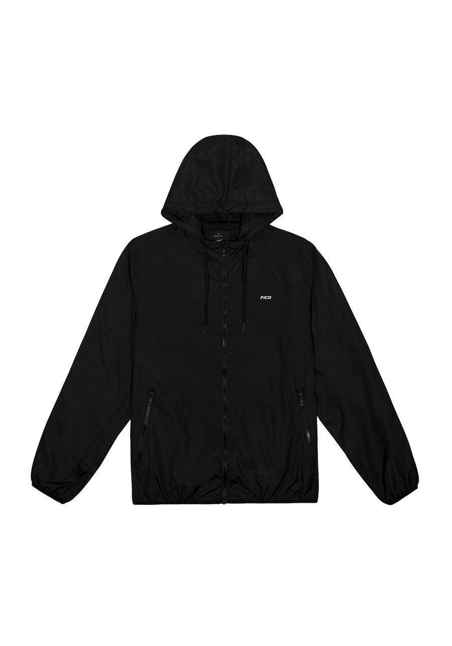 Jaqueta Juvenil Básica Com Capuz E Zíper, PRETO REATIVO. Jaqueta Juvenil Básica Com Capuz E Zíper, PRETO REATIVO, large.