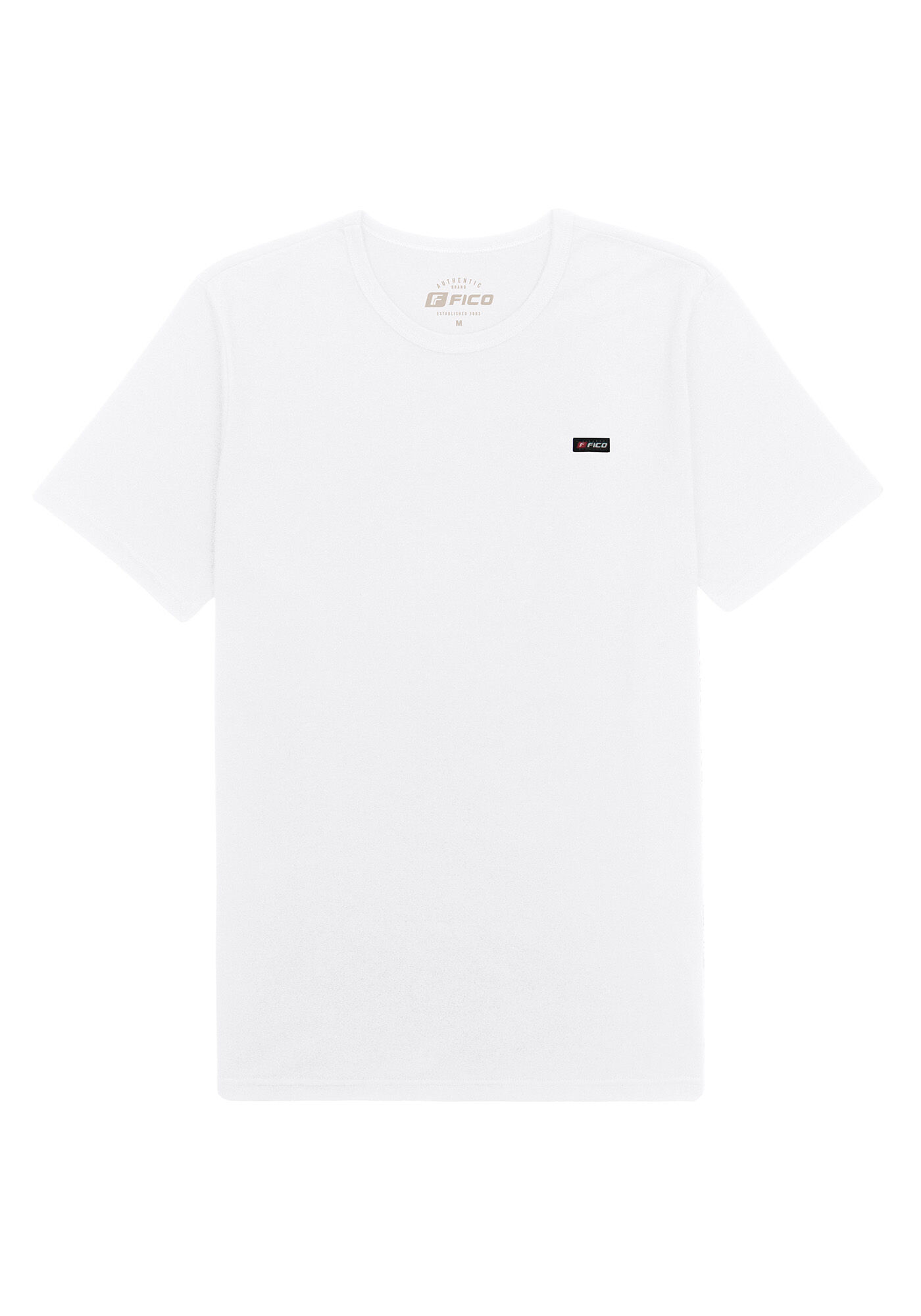 Camiseta Masculina B&aacute;sica com Manga Curta, BRANCO, large.