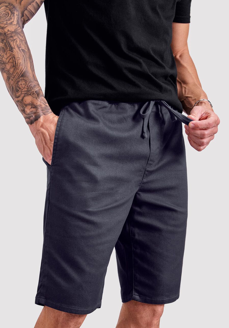 Bermuda Sarja Masculina com Cadarço, CINZA NOTI, large.