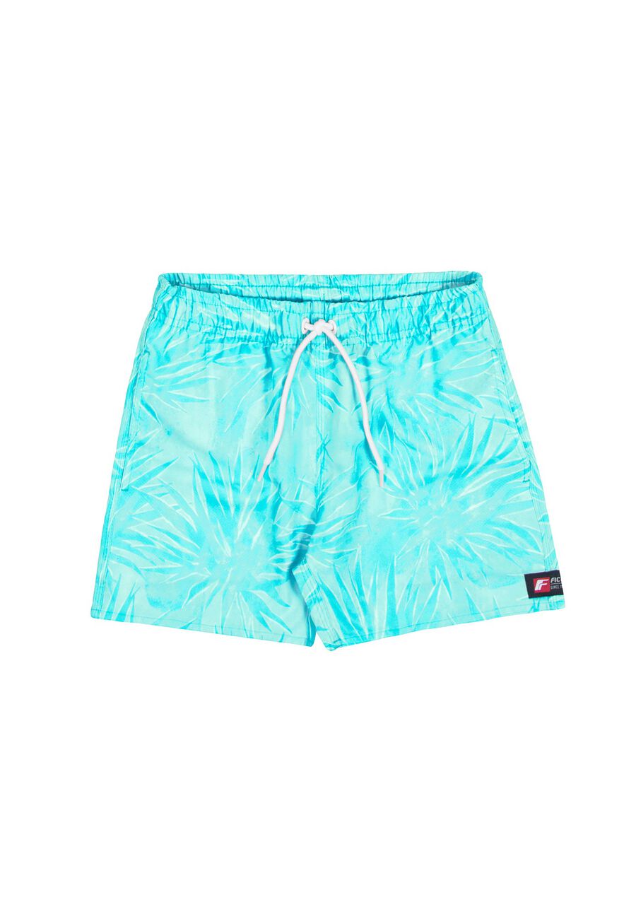 Shorts Infantil em Tecido Plano Estampado, VERDE WINDSURF, large.