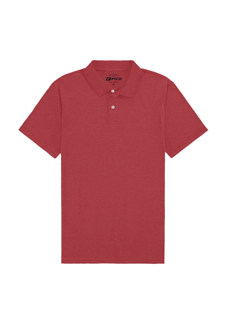 Camisa Polo Básica Com Mangas Curtas Em Malha, VERMELHO SKETCH. Camisa Polo Básica Com Mangas Curtas Em Malha, VERMELHO SKETCH, large.