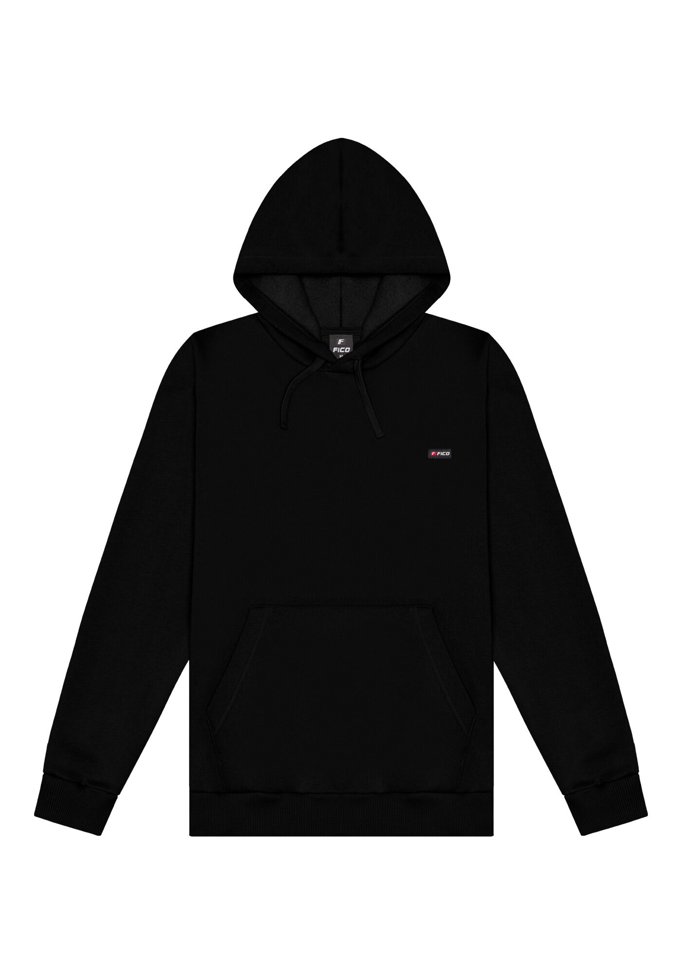 Blus&atilde;o De Moletom Com Capuz E Bolsos Funcionais, PRETO REATIVO, large.