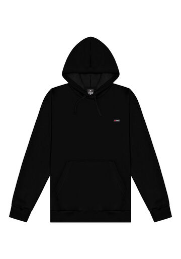 Blusão De Moletom Com Capuz E Bolsos Funcionais, PRETO REATIVO. Blusão De Moletom Com Capuz E Bolsos Funcionais, PRETO REATIVO, large.