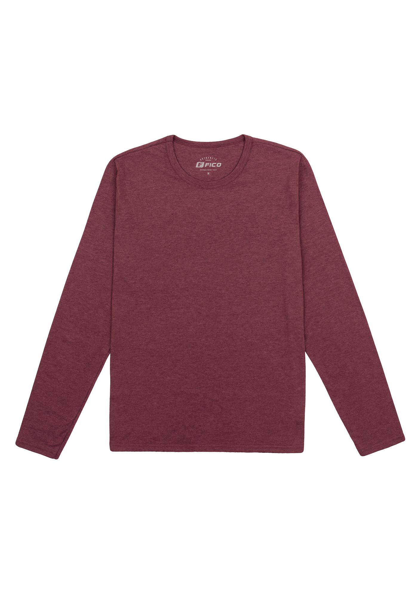 Camiseta B&aacute;sica Manga Longa, BORDO WITCH, large.