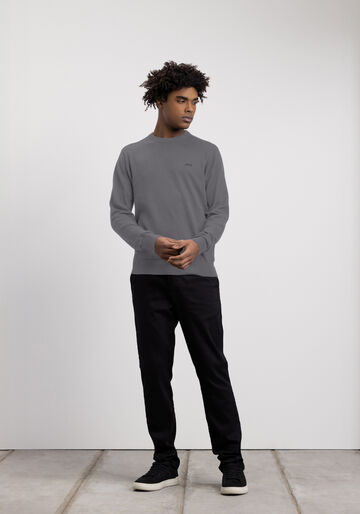Blusão Em Tricô Com Manga Longa E Gola Redonda, CINZA NIGHTCALL. Blusão Em Tricô Com Manga Longa E Gola Redonda, CINZA NIGHTCALL, large.