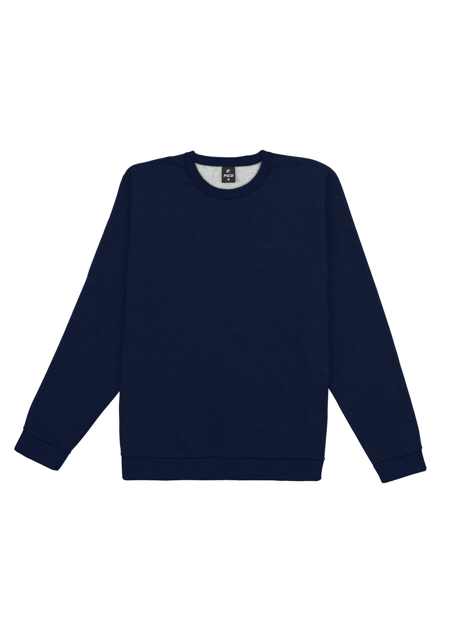 Blusão Básica em Moletom Felpado, MARINHO ACTION. Blusão Básica em Moletom Felpado, MARINHO ACTION, large.