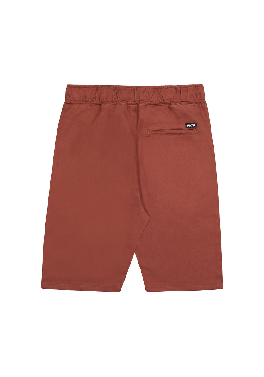 Bermuda Jogging Com Cadarço Em Sarja Com Elastano, LARANJA FERRUGEM. Bermuda Jogging Com Cadarço Em Sarja Com Elastano, LARANJA FERRUGEM, large.