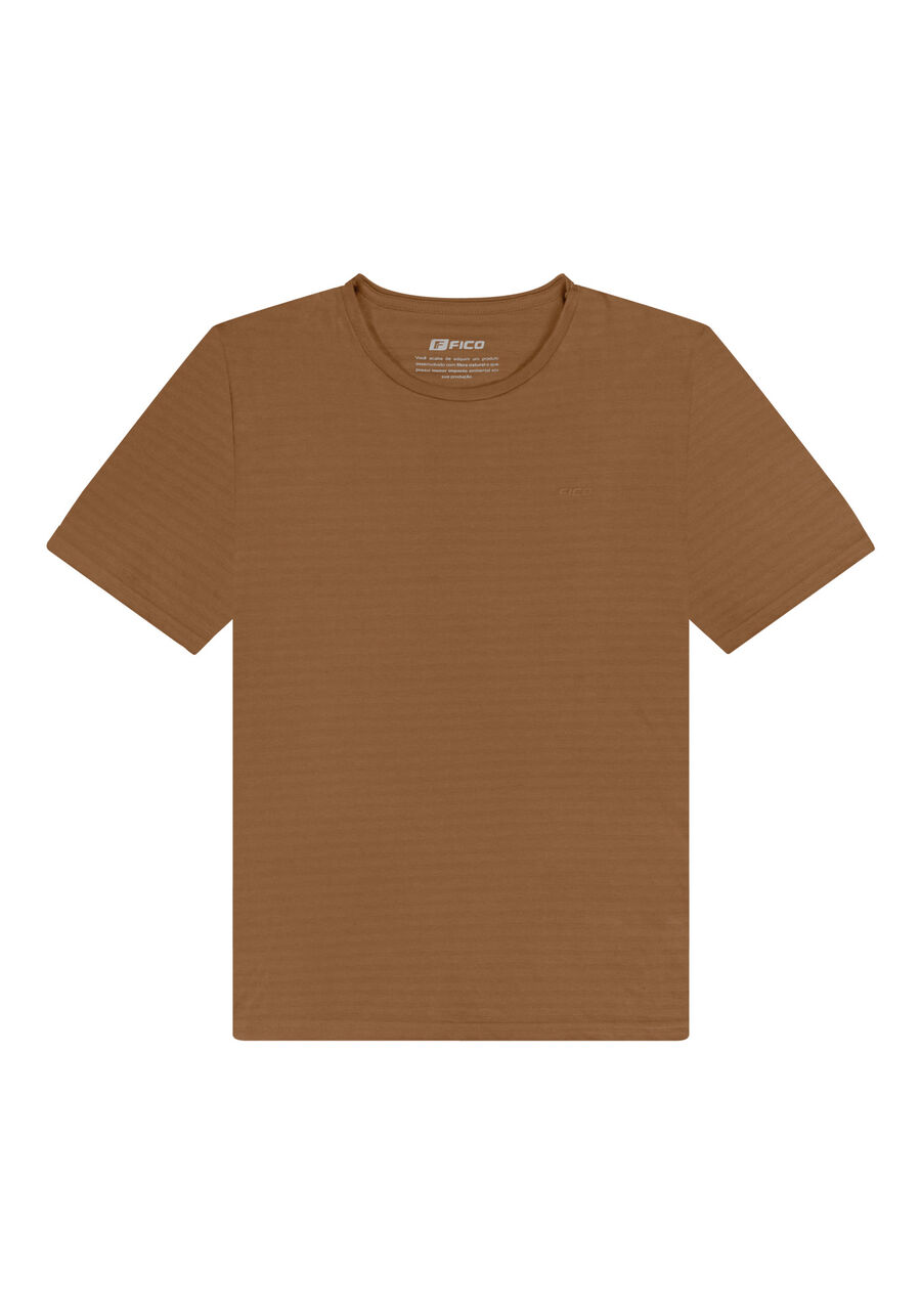 Camiseta Juvenil De Mangas Curtas Em Malha Texturizada, MARROM GODIVA. Camiseta Juvenil De Mangas Curtas Em Malha Texturizada, MARROM GODIVA, large.